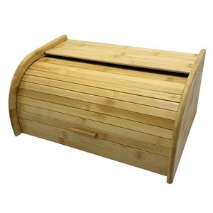 Imagen de Panera de bambú con tapa rebatible, en caja