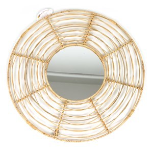 Imagen de Espejo decorativo para colgar, de rattan