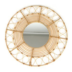 Imagen de Espejo decorativo para colgar, de rattan