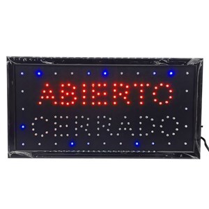 Imagen de Cartel LED luminoso, ABIERTO CERRADO en caja
