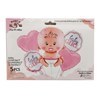 Imagen de Globo metalizado bebé x5 diseños, ROSADO en bolsa