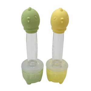 Imagen de Pipeta cuentagotas para bebé, para medicación, con tapa, de silicona y plástico, en bolsa, varios colores