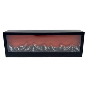 Imagen de Adorno decorativo estufa de plástico, simula fuego 3pilas C y recarga USB, en caja