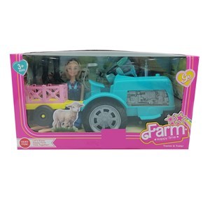 Imagen de Muñeca, con tractor y accesorios, en caja