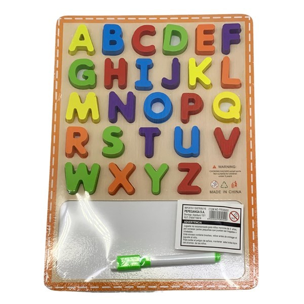 Imagen de Encastre de madera, letras, con pizarra y marcador