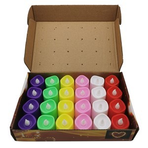 Imagen de Velas led de colores luz cálida, CAJAx24