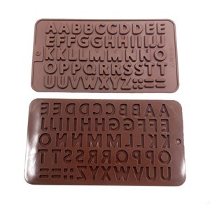 Imagen de Molde de silicona para chocolate, letras y números