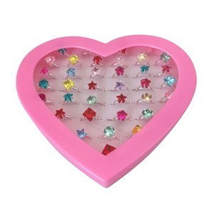 Imagen de Anillo surtido de metal x36, en caja corazón