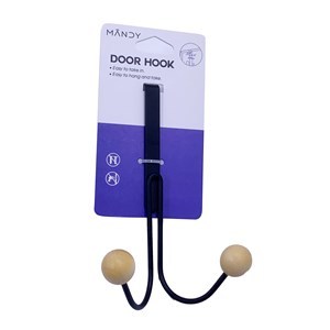 Imagen de Perchero de metal sobre puerta 2 ganchos, en cartón