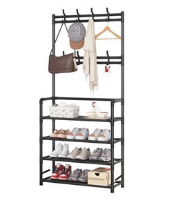 Imagen de Mueble perchero con zapatero de metal, en caja