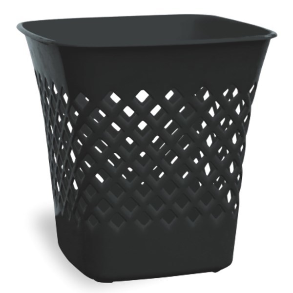 Imagen de Papelera de plástico calada, negro