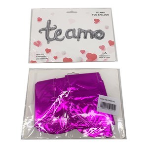 Imagen de Globo metalizado letras te amo, en bolsa varios colores