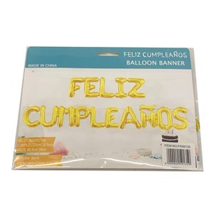 Imagen de Globo metalizado letras Feliz cumpleaños, en bolsa varios colores