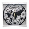 Imagen de Reloj de pared redondo 40cm, mapamundi de metal calado, 2 colores