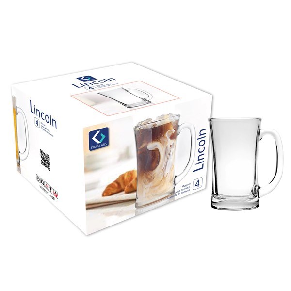 Imagen de Taza de vidrio 350ml x4, en caja