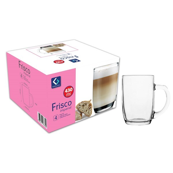 Imagen de Taza de vidrio 430ml x4, en caja