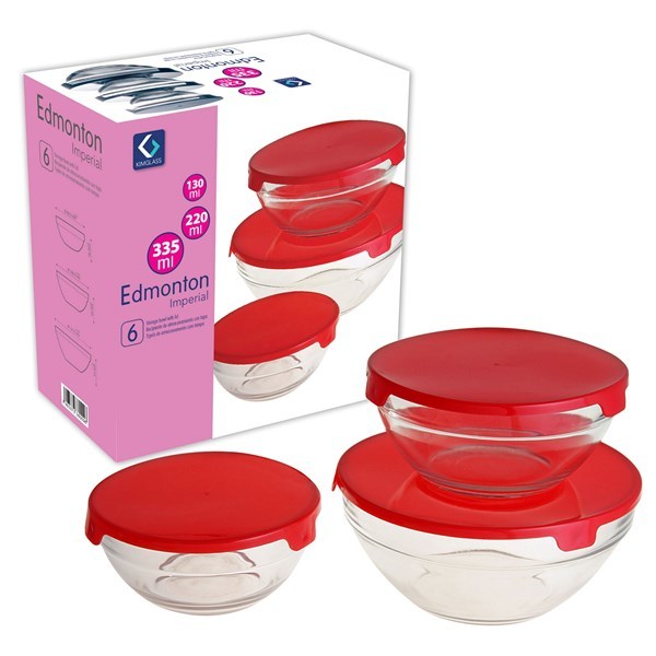 Imagen de Vianda recipiente de vidrio x3, 130/220/335ml en caja