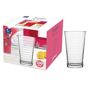 Imagen de Vaso de vidrio 330ml x4, en caja