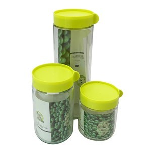 Imagen de Frasco de vidrio x3 con tapa de plástico, en caja