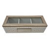 Imagen de Caja para té de madera, rectangular, 3 reparticiones, en caja