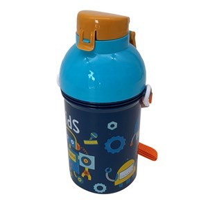 Imagen de Botella deportiva de plástico, 450ml, con correa, en bolsa, varios diseños infantiles