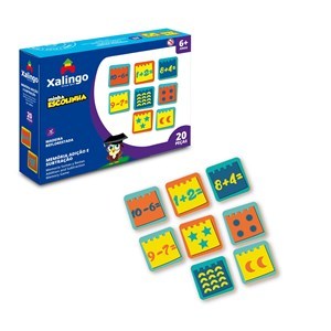 Imagen de Juego de mesa, memoria, suma y resta, 20 piezas de madera,  XALINGO en caja