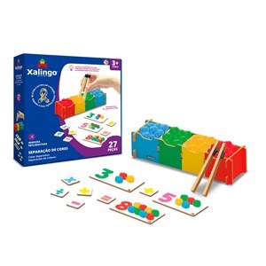 Imagen de Juego de mesa clasificación de colores, 27 piezas de madera, XALINGO en caja