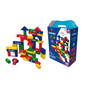 Imagen de Bloques x60 piezas de madera, aprende matemáticas, XALINGO en caja