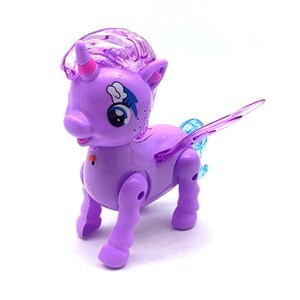 Imagen de Arrastre unicornio, con luz y sonido 2AA, en bolsa varios colores