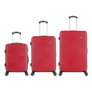 Imagen de Valijas Berlina x3 ROJO, rígidas, ruedas omnidireccionales 360, manija telescópica, tranca numérica, correa para ajustar ropa, bolsillo interior con cierre