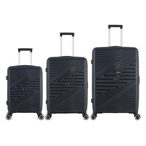 Imagen de Valijas Berlina x3 NEGRO, rígidas, ruedas omnidireccionales 360, manija telescópica, tranca numérica, correa para ajustar ropa, bolsillo interior con cierre