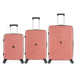 Imagen de Valijas Berlina x3 ROSADO, rígidas, ruedas omnidireccionales 360, manija telescópica, tranca numérica, correa para ajustar ropa, bolsillo interior con cierre