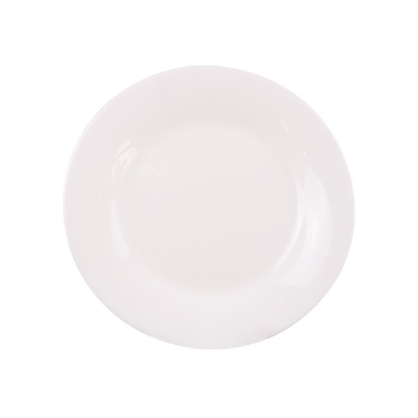 Imagen de Plato llano de vidrio opal postre, línea ARIA, CAJA x36