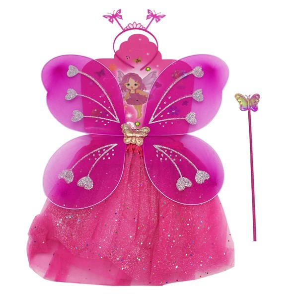 Imagen de Alitas mariposa con pollera, varita y vincha, en bolsa, varios colores