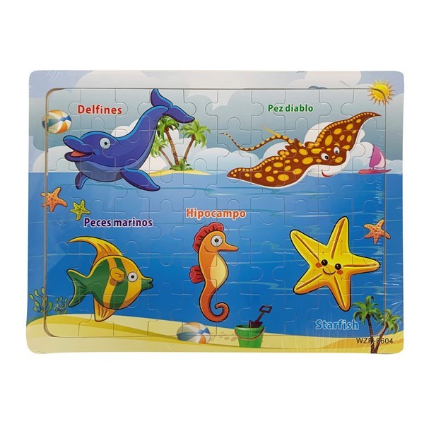 Imagen de Puzzle de madera, 60 piezas, diseños surtidos