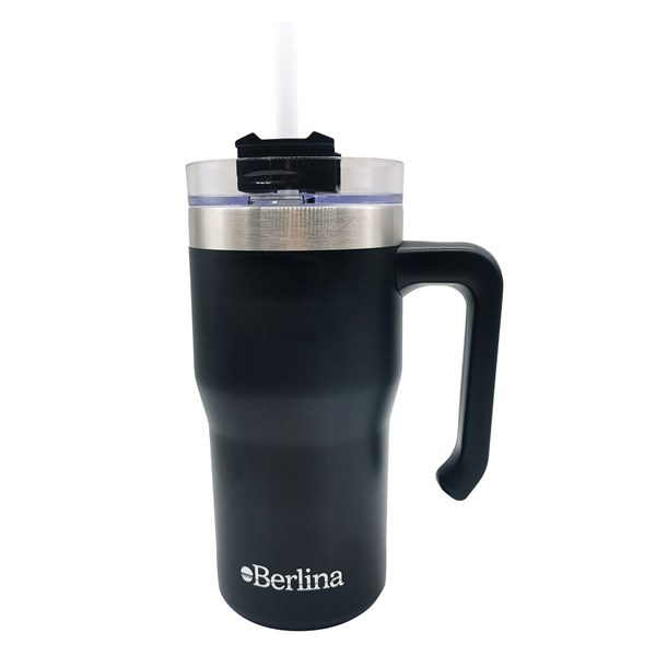 Imagen de Vaso térmico doble pared 600ml, sorbito de plástico Berlina NEGRO