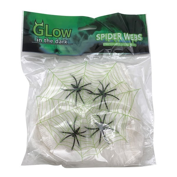 Imagen de Telaraña con arañas fluorescente, en bolsa
