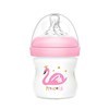 Imagen de Mamadera de plástico 120ml tetina natural boca ancha, en caja, varios colores MOMEASY