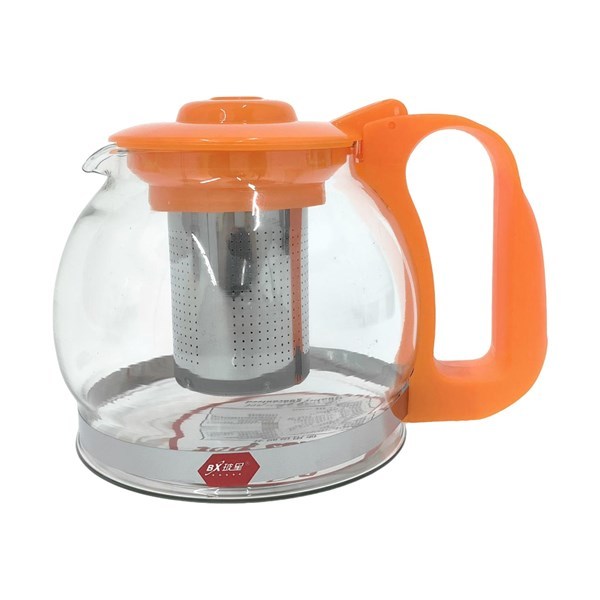 Imagen de Tetera de vidrio con infusor de metal, 1200ml, en caja, varios colores