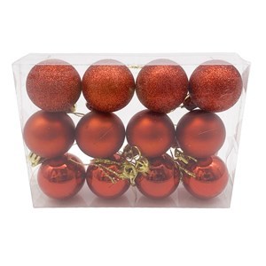 Imagen de Bolas navideñas x12 4cm, en caja varios colores