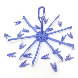 Imagen de Tendedero colgante de plástico plegable 18 palillos, en bolsa, varios colores