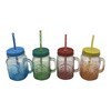Imagen de Jarra de vidrio para tragos, 480ml, con sorbito y tapa, varios colores