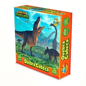 Imagen de Puzzle de cartón, 200 piezas, dinosaurios en caja