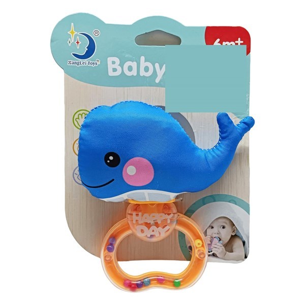 Imagen de Sonajero peluche pez, con sonido, en cartón, varios diseños