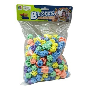Imagen de Bloques de plástico, 218 piezas, tubos hexagonales para encastrar, en bolsa