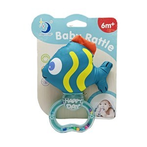 Imagen de Sonajero peluche pez, con sonido, en cartón varios colores