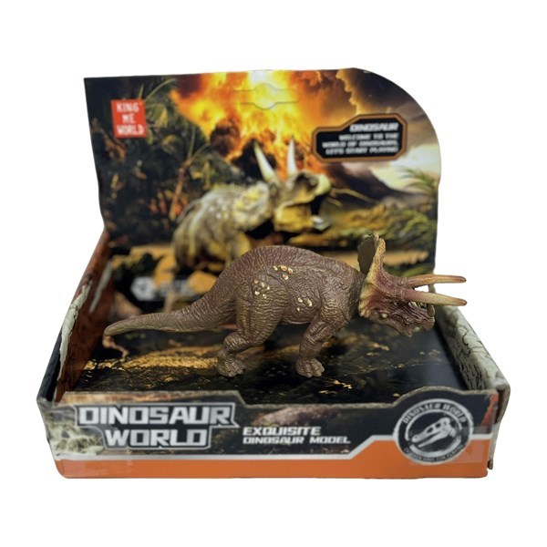 Imagen de Dinosaurio triceraptops de goma, en caja