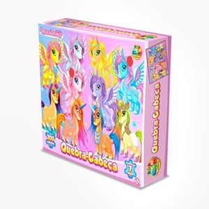 Imagen de Puzzle de cartón, 200 piezas, unicornios en caja