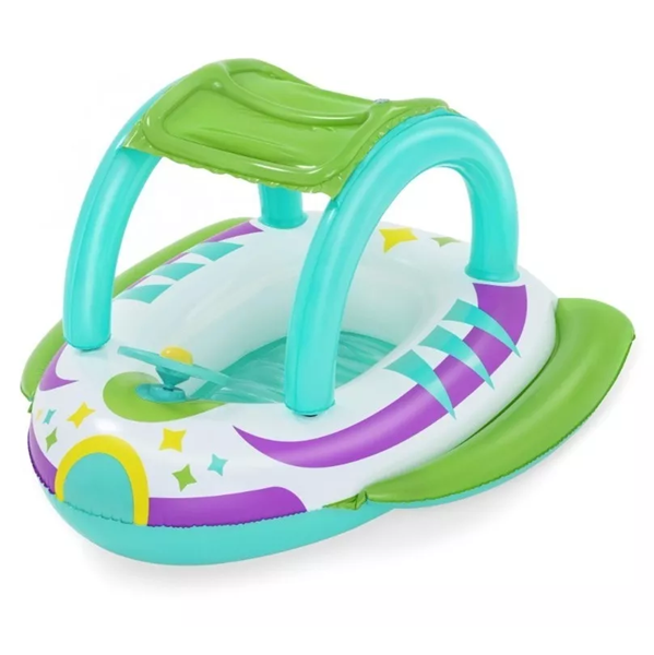 Imagen de Inflable flotador con asiento, volante y techo Bestway, en caja, varios colores