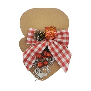 Imagen de Adorno navideño moña con accesorios, en cartón